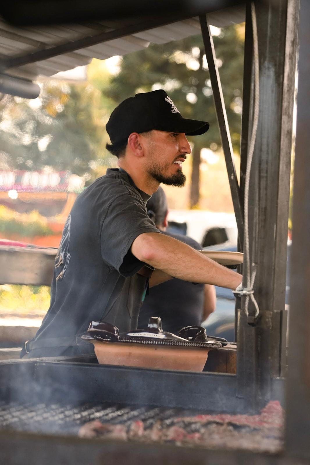 Owner at the grill
